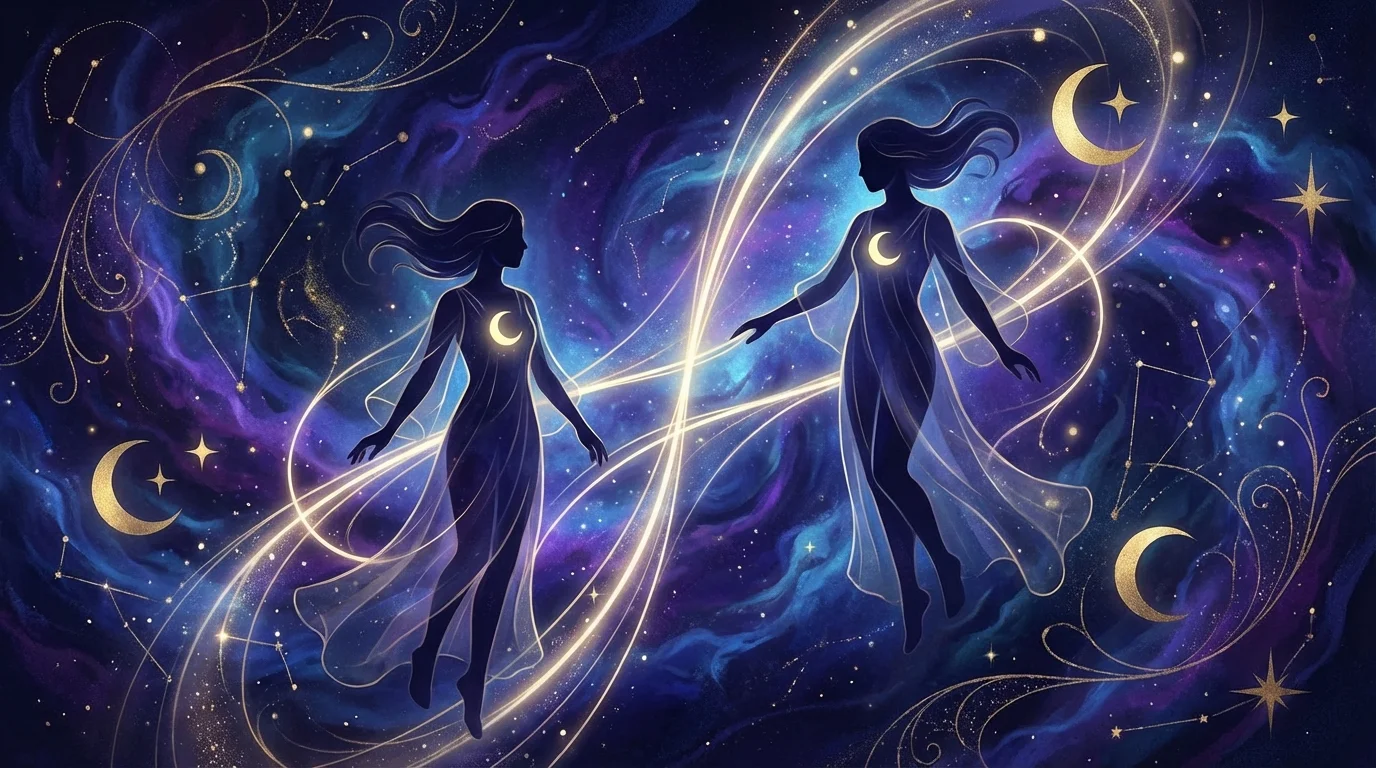 Moon Nakshatra compatibility visualization showing emotional connections between partners
