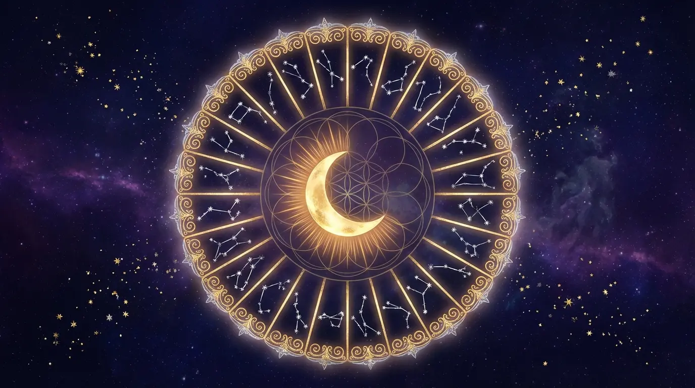 27 Nakshatras wheel diagram showing lunar mansions in Vedic astrology