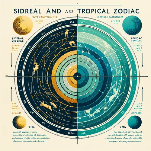 Visual comparison of Sidereal vs Tropical zodiac systems showing constellation alignment
